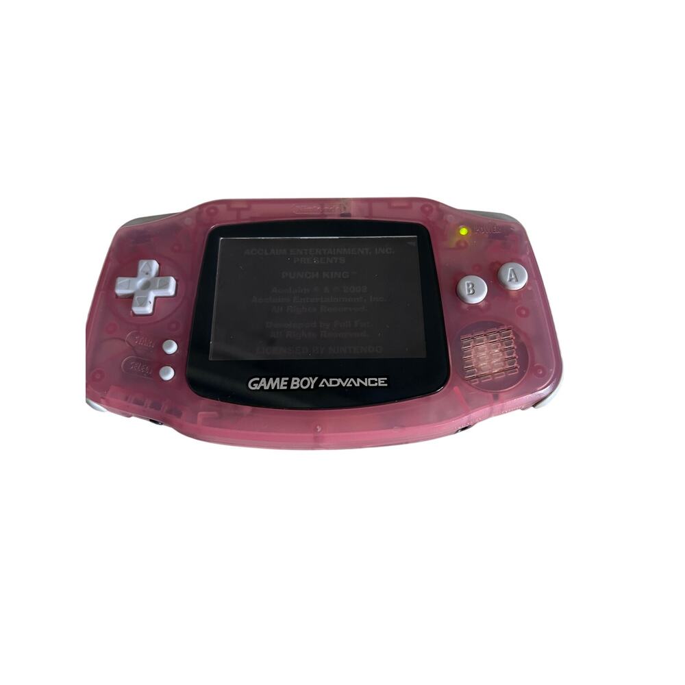 Nintendo Game Boy Advance GBA AGB-001 Clear Pink Console Tested Works